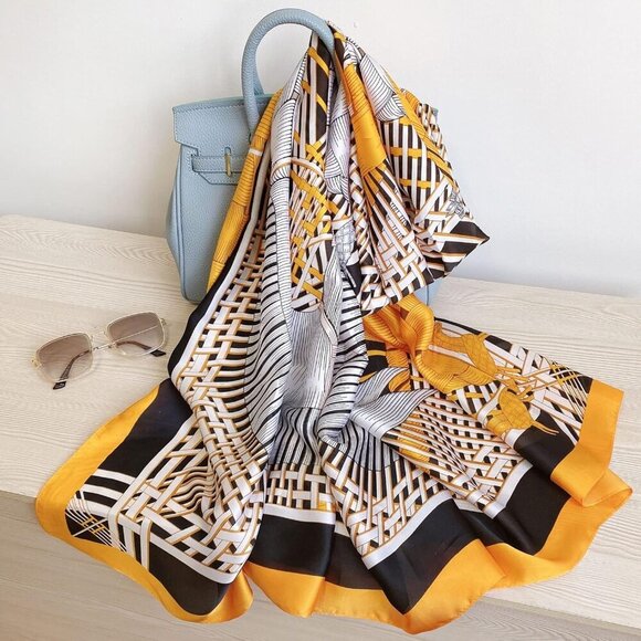 Fashion Scarves Scarf 100% Silk Feeling Scarf Silk Like Scarves Long Lightweight - Picture 2 of 7